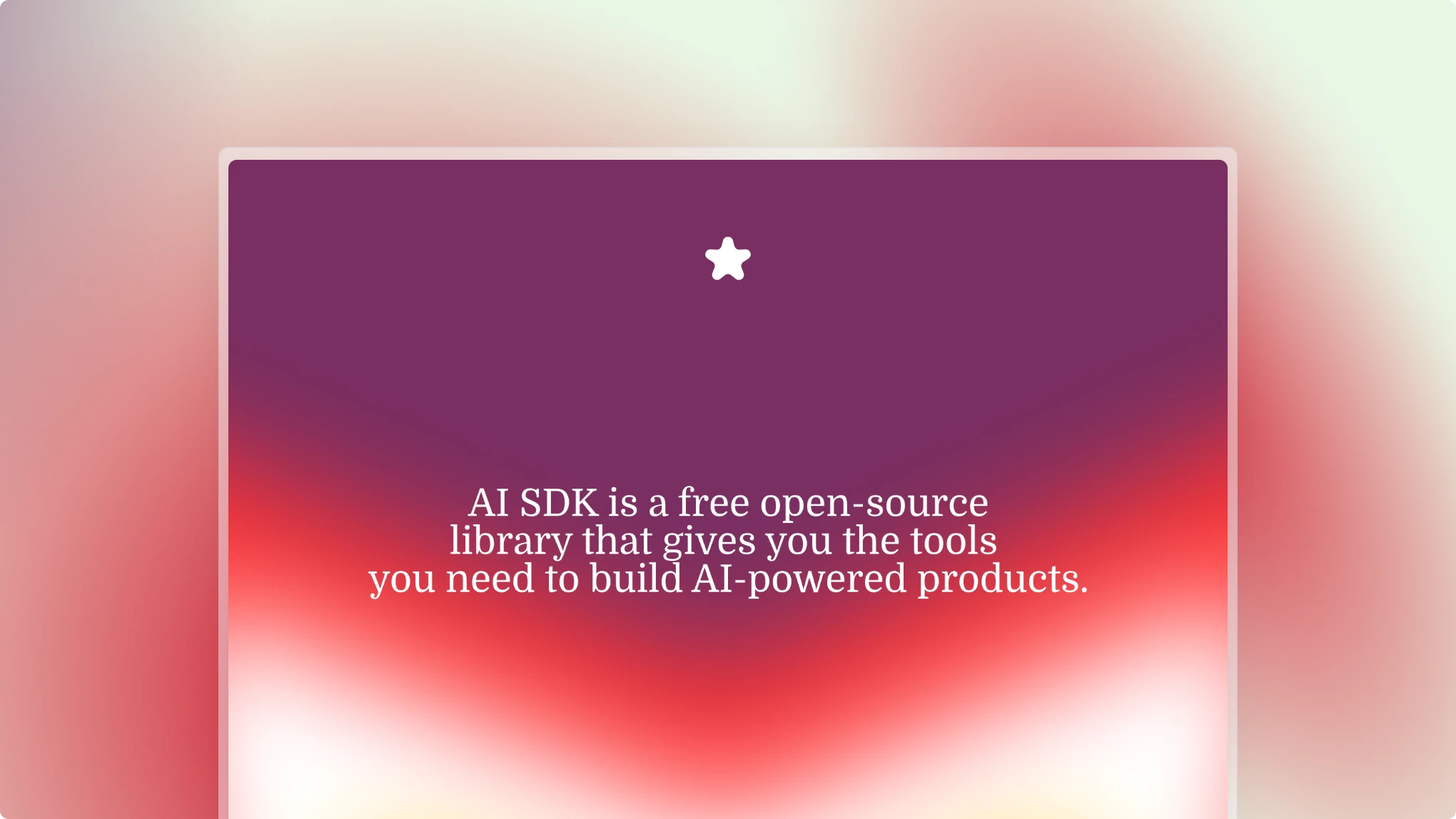 AI SDK brand hero