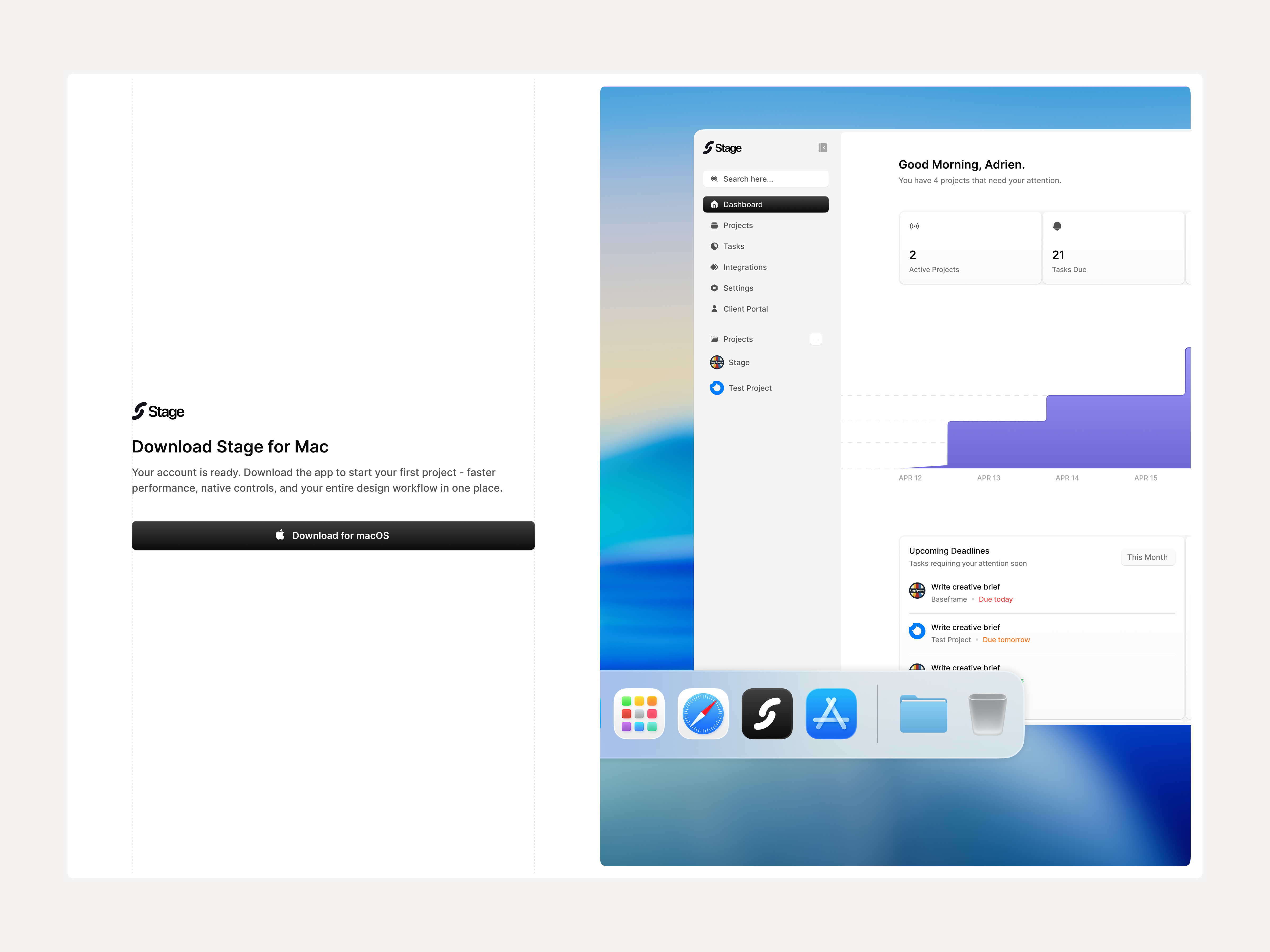 Stage for Mac download page